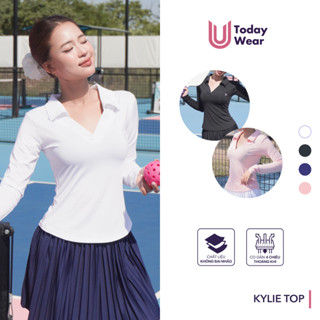 Áo thun dài tay thể thao nữ Kylie Top Today U Wear cổ chữ V tôn dáng chống nắng tập gym yoga cầu lông pickleball