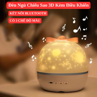 Đèn Ngủ Ngàn Sao 3D Chiếu Trần Xoay Tự Động Kèm 6 Hình Chiếu Cổ Tích, Đại Dương, Sinh Nhật.