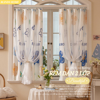 Rèm dán tường cửa sổ, rèm dán 2 lớp ngăn phòng trọ KHÔNG KHOAN ĐỤC Blinds Home đảm bảo riêng tư, Decor thả ga