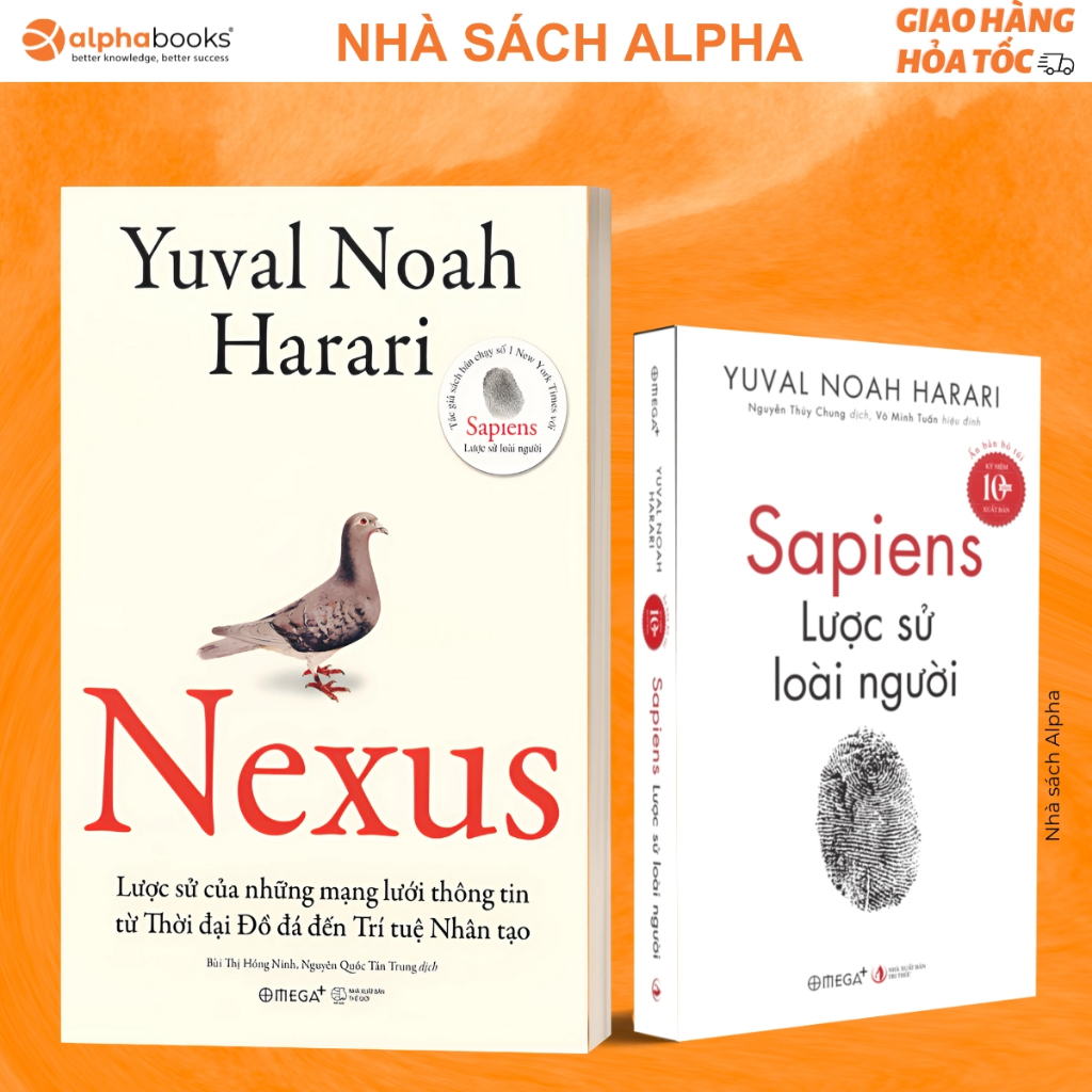 Lẻ/Combo Sách Nexus Lược Sử Của Những Mạng Lưới Thông Tin +Sapiens Lược Sử Loài Người Bỏ Túi- Omega+