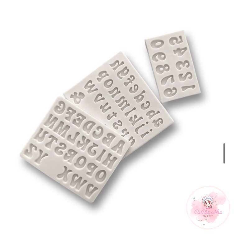 Bộ silicon số + chữ 3 cái (thường - khuôn hồng/trắng)