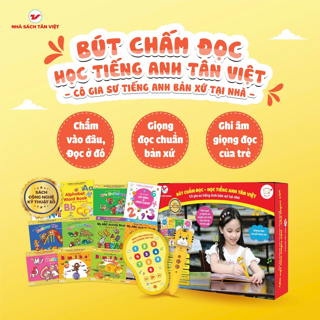 Bút chấm đọc học tiếng Anh Tân Việt - Bộ sách học tiếng Anh cho trẻ - Tân Việt Books