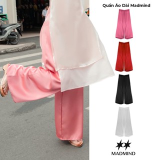  Quần Áo Dài Nữ Lụa Trơn Lưng Thun  Có Khóa Kéo  MADMIND - Màu Đen   Trắng   Hồng   Đỏ 