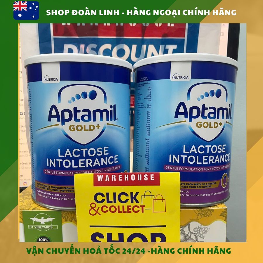 Sữa Aptamil Free Lactose Úc cho bé tiêu chảy, bất dung nạp Lactose 900gr (DATE MỚI 08/2025)Hàng chuẩ