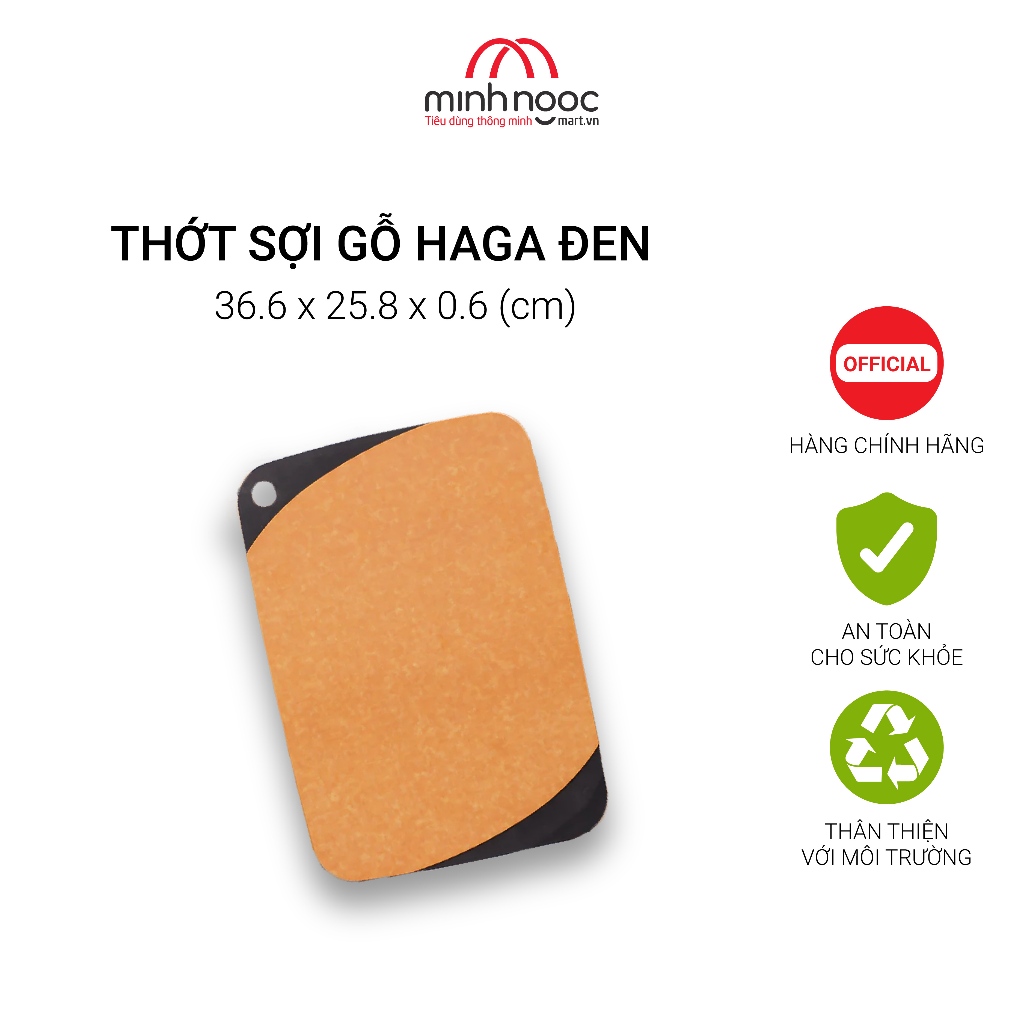 [iMat Chính hãng] Thớt sợi gỗ iMat Haga đen, an toàn, chống trầy xước, dùng được trong máy rửa chén