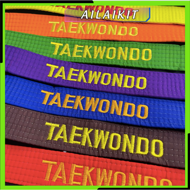 Dây Đai Taekwondo Giá rẻ| Đai Tập Võ Taekwondo màu Xanh, Vàng, Đỏ, Cam Trắng Loại Thường Ailaikit