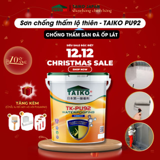 [TAIKO 10 Kg] Keo Chống Thấm PU (Polyurethane) TAIKO PU92 PLUS - Tặng Kèm Vải Polyester và Chổi Lăn Sơn
