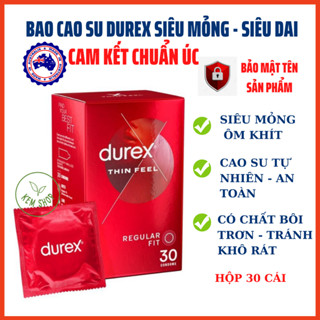 [Cam kết Chuẩn Úc] Bao cao su Durex, BCS siêu mỏng, kéo dài thời gian Durex THIN FEEL hộp 30 chiếc Úc