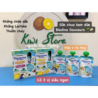 Sữa chua dừa Bledina Douceurs cho bé dị ứng đạm bò và bất dung nạp Lactose từ 6M túi vặn 90g
