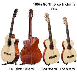  Đàn Guitar Classic VG-CHD Gỗ Thịt Hồng Đào 100% có size trẻ em 4 4 3 4 1 2  Tặng Full Phụ Kiện - Bảo Hành 2 Năm 
