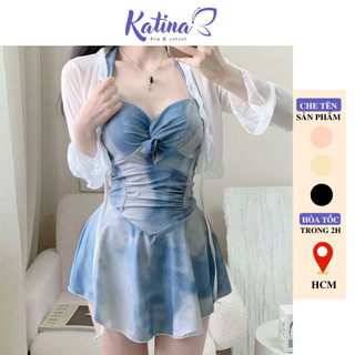  BK15 Set Bikini Đồ Bơi 1 Mảnh KATINA Liền Thân Kèm Áo Đi Biển MÙa Hè Thiết Kế Tôn Dáng Phong Cách Sexy 