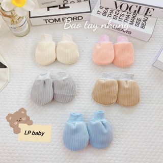  Sét 2 đôi bao tay cho bé sơ sinh VẢI NHUNG NHIỀU MẪU ấm áp mềm mịn dễ thương 