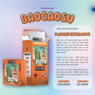  Bao cao su PLAYAH! Extra Dots – Có gai Kích thích điểm chạm Đã được khử mùi cao su Chính hãng 