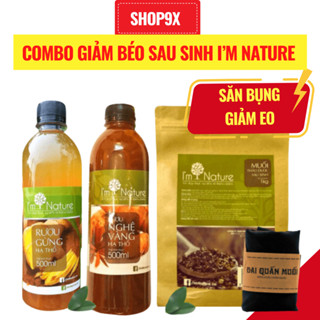 Combo Sau Sinh: Muối Thảo Dược + Rượu Gừng & Nghệ Hạ Thổ 3 Năm + Tặng Đai Quấn Cho Mẹ Sau Sinh I'm Nature