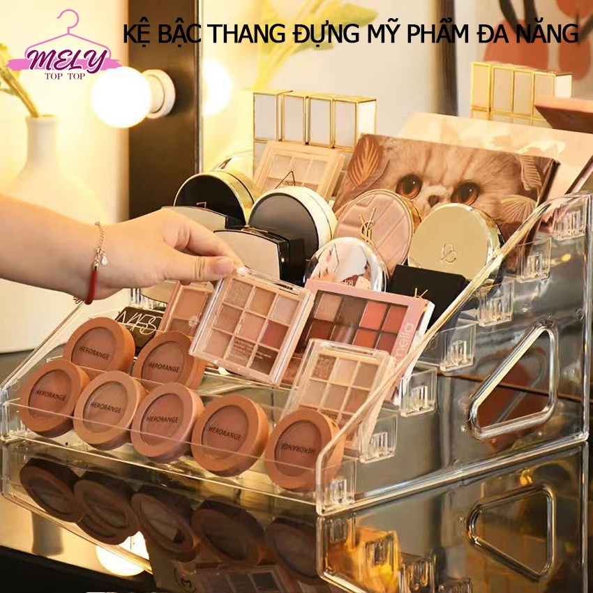  Kệ Đựng Mĩ Phẩm Để Bàn MELY TOP TOP Khay đựng son môi Trang Điểm Skincare Nhựa Cao Cấp Trong Suốt 