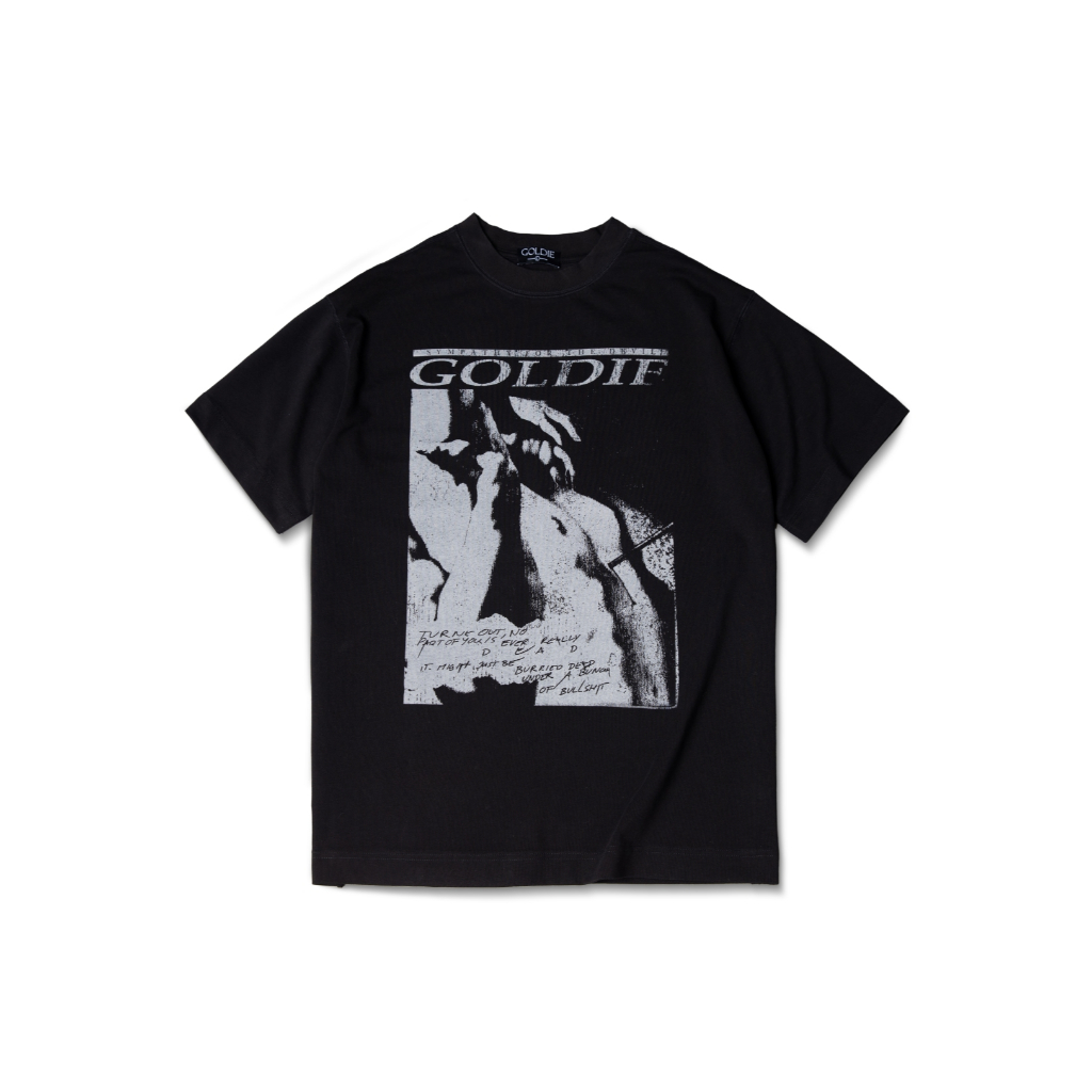 Áo thun "GOLDIE SYMPATHY" màu đen 100% cotton