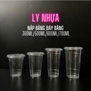 [Combo 50 Ly] Ly Nhựa PP 360ml/500ml/600ml/700ml Nắp Bằng Đáy Bằng Fi95 – Ly Uống Trà Sữa, Sinh Tố