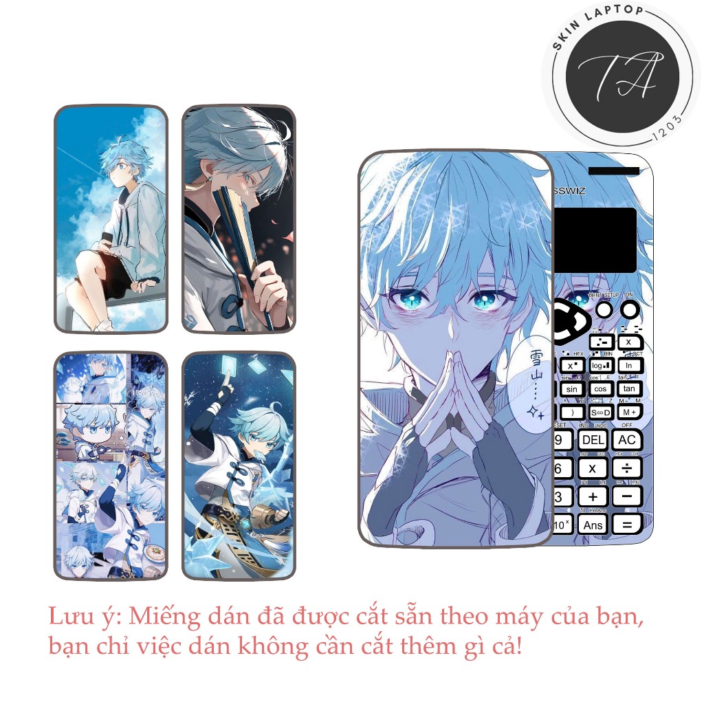 Miếng dán Decal máy tính Casio fx570/ fx580/ fx880/... hình Chongyun Genshine Impact