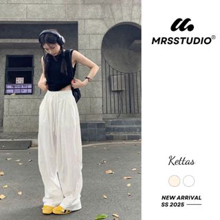 Quần gió nhăn ống rộng MRS mùa hè 2024 cạp chun nhiều màu MRQ103U