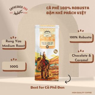 Combo Hộp Quà Tặng Cà Phê Cao Cấp - 2 gói 100% Robusta Honey 500G - Chất Lượng Cao, Nguyên Chất