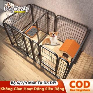  🐕Dog&Cat PET HOME🏠Chuồng Chó Hàng Rào Quây Cho Chó Bộ 7 9 tấm Có Thể Lắp Ráp Tự Do Quây Chuồng Chó Chuồng Thỏ Alice 