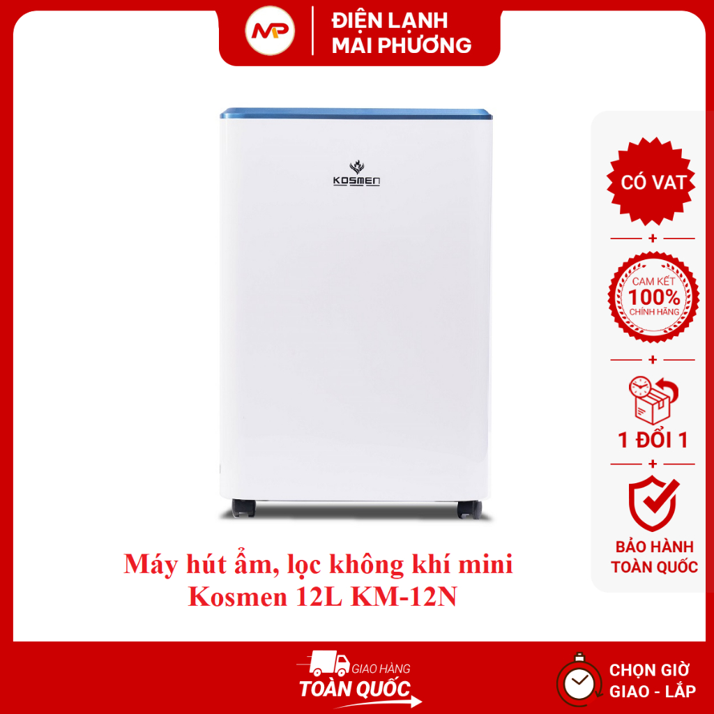 Máy hút ẩm lọc không khí Kosmen 12 lít KM-12N - (Bảo hành 24 tháng)