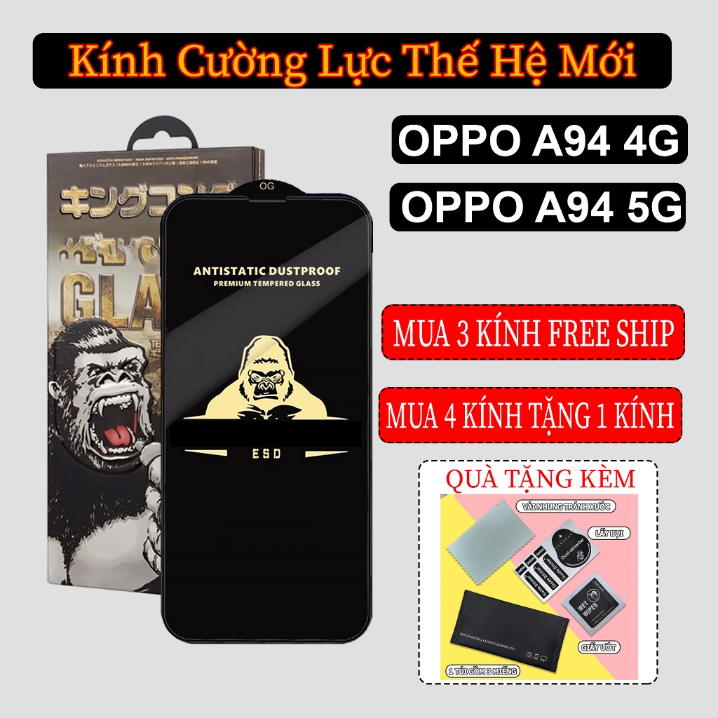 Kính cường lực full màn dành cho Oppo A94 4G , A94 5G- V CASE