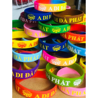 [Chọn Màu] Vòng Tay Cao Su In Phật Hiệu, Vòng Tay A Di Đà Phật- Vòng Tay gieo duyên