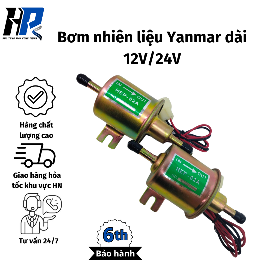 Bơm dầu Diesel, bơm nhiên liệu  áp suất thấp HEP-02A, bơm nhiên liệu Yanmar 12V-24V - Phụ Tùng Máy C
