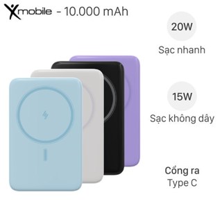 Pin sạc dự phòng Polymer 10000mAh Không dây Magnetic Type C PD 20W Xmobile JP331 ( Like New )