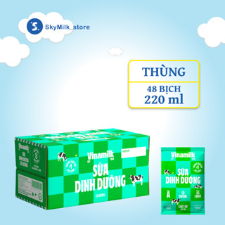 Thùng 48 bịch 220ml Sữa dinh dưỡng Vinamilk Có đường