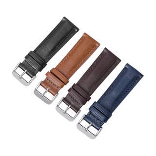 Dây đồng hồ da bò thật màu đen size 18/20/22/24