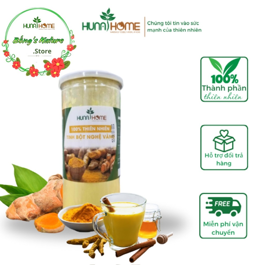 Tinh bột nghệ vàng hoàn toàn nguyên chất Huna's home/ Hũ 500g
