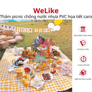 Thảm picnic gấp gọn Welike nhựa PVC caro thích hợp đi du lịch đi phượt chụp ảnh bạt trải cắm trại dã ngoại chống nước