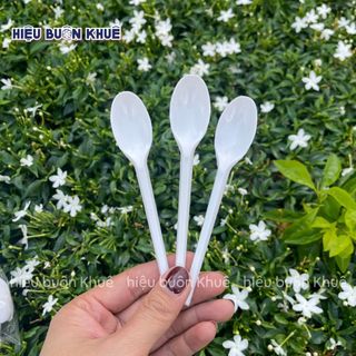 200 Muỗng Nhựa Cà Phê, Muỗng Nhựa Nhỏ Ăn Bánh, Yaourt 12cm