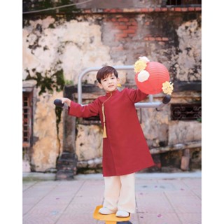 [KÈM QUẦN] Áo dài bé trai, áo dài thiết kế Gia Uy chất liệu Tafta, quần vải thô mềm Tết 2025 BY L'AMME