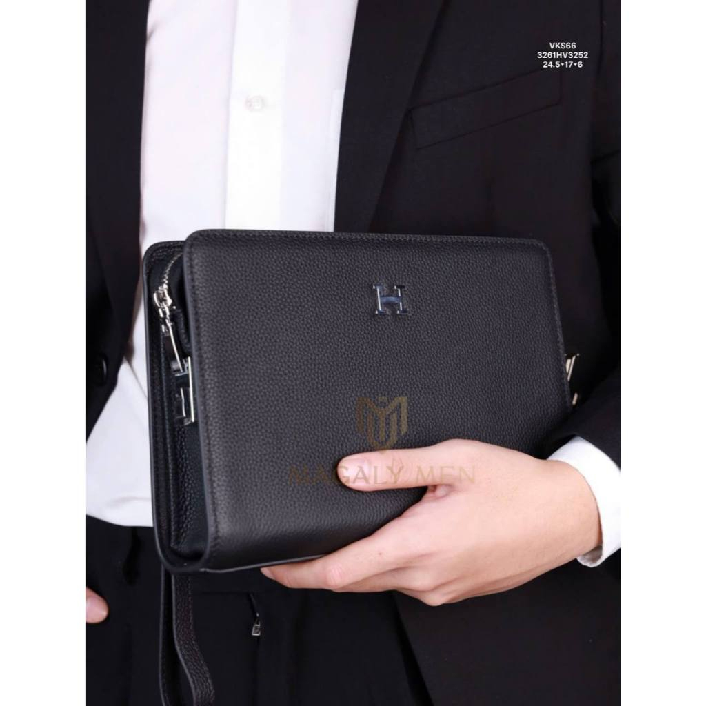 Ví Khóa Số, Ví Nam Cầm tay, Clutch Cầm Tay Nam bị Da Bò QCC02