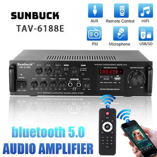  Amply Bluetooth Gunssi SUNBUCK 6188E Bluetooth 5.0 amply 2CH nghe nhạc siêu hay với công suất đỉnh 