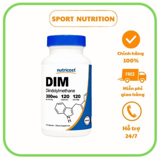 Nutricost D.I.M | Diindolylmethane, 300mg- viên uống giúp cân bằng nội tiết tố và cải thiện sinh lý