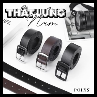Thắt lưng nam POLYS, dây nịt nam da PU dài 120cm, bảng 3cm trẻ trung. Thắt lưng nam TL01