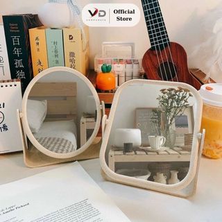  Gương Soi Trang Điểm Để Bàn Lúa Mạch Mã 03 – Gương Mini Size 17x19cm Để Bàn Gọn Nhẹ Gương Mặt Tròn Rõ Nét 