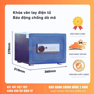 Két sắt mini Việt Tiệp KKS029 khách sạn khóa vân tay điện tử 10kg màu xanh navy âm tường giá rẻ chính hãng