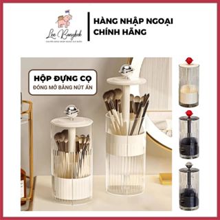 [CAO CẤP] Hộp Đựng Cọ Trang Điểm, Đồ Makeup Kèm Cầu Và Nút Nâng Lên Xuống Tự Động JiJnir Chống Bụi Tiện Lợi