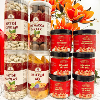 Hộp quà tết hạt dinh dưỡng tốt cho sức khỏe - quà biếu tặng hạt điều macca hạt dẻ cười hạnh nhân hạt óc chó