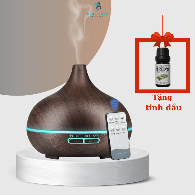 Máy Xông Tinh Dầu Phòng Ngủ Bí Ngô Cổ Cao 550ml kèm Remote điều khiển, Phun Sương Tạo Ẩm, Khuếch Tán