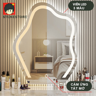 Gương LED treo tường hình Mây, gương treo bàn trang điểm, nhà tắm, decor quán, spa, showroom, cảm ứng tắt mở