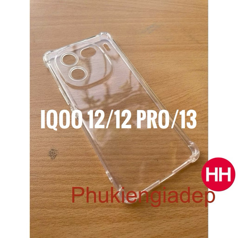 Ốp lưng Chống Sốc Vivo iQOO 12 , iQOO 12 Pro , iQOO 13 dẻo Trong Suốt Bảo Vệ Camera