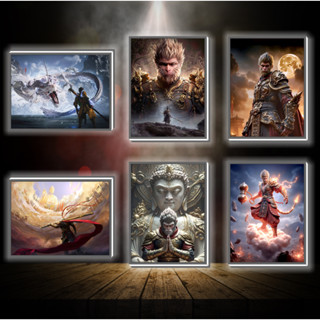  Tranh đèn led 3D đổi màu Wukong - Tranh đèn led 3D ANIME trang trí bàn làm việc đèn ngủ 