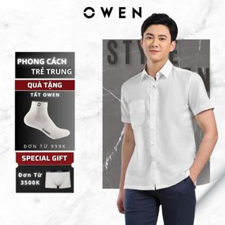 Áo Sơ Mi Nam Cộc Tay sợi Sồi Owen,Dáng Body Fit sợi Sồi Trẻ Trung,Chất Liệu Cao Cấp Thoáng Mát