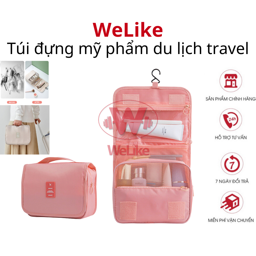 Túi đựng mỹ phẩm du lịch Welike - Túi đựng đồ trang điểm makeup skincare cá nhân đa năng có móc treo nhiều ngăn tiện lợi